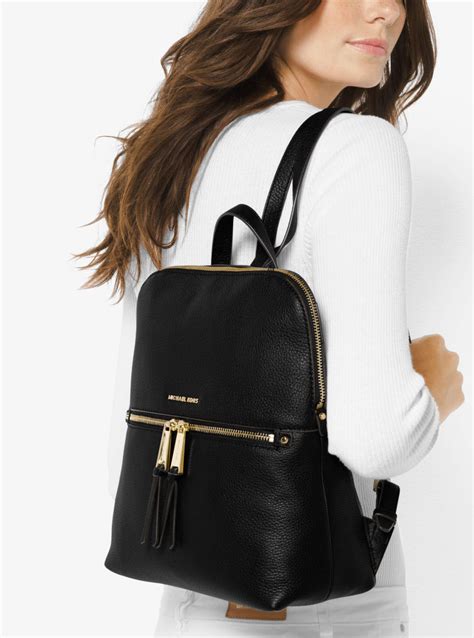 michael michael kors rhea medium leather backpack|mk rhea medium backpack.